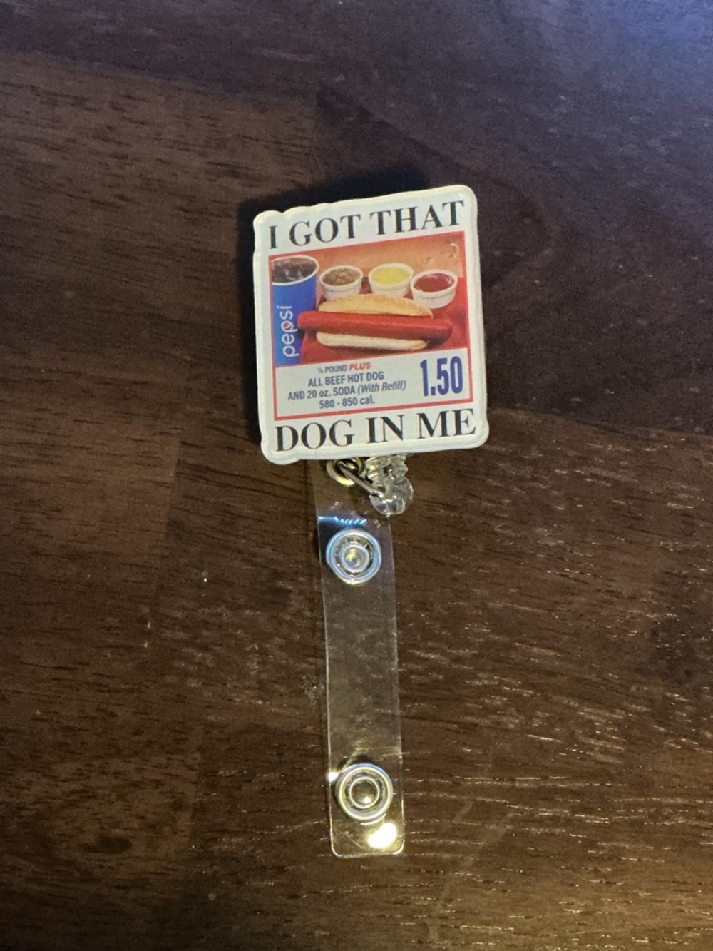 Pepsi Red, White and Blue Dog Badge Reel